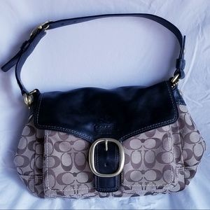 Coach Signature Buckle Flap Shoulder Bag